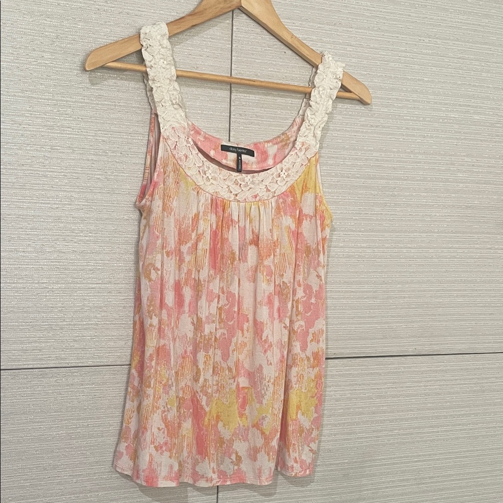Daisy Fuentes Vibrant Pink and Orange Blouse